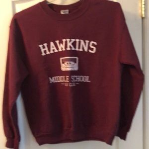 Burgundy Hawkins sweatshirt from Stranger Things